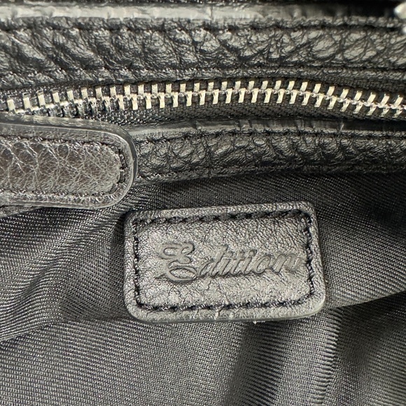 Large vintage ENSOEN Edition black backpack 100% pebbled leather main image 5